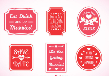 Wedding Pink Labels Vector - Kostenloses vector #371327